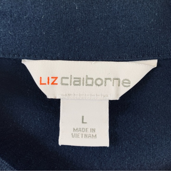 Liz Claiborne Women's Short‎ Sleeve Crew Neck Cotton T-Shirt Floral Print Navy L - Picture 8 of 11